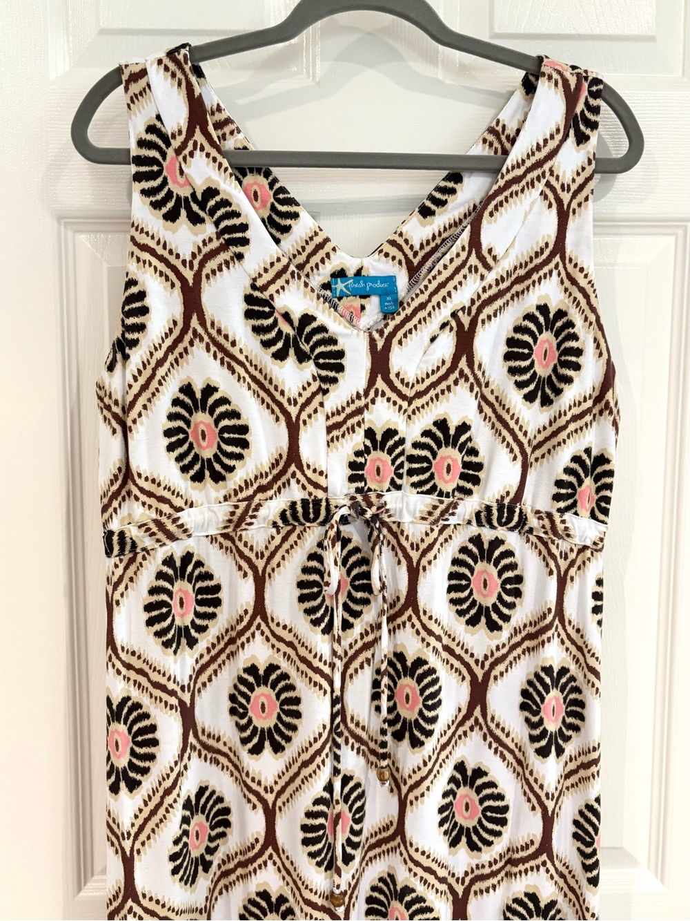 Fresh Produce Maxi Sleeveless Geometric V-Neck Empire Waist Summer Dress XL - Picture 8 of 15